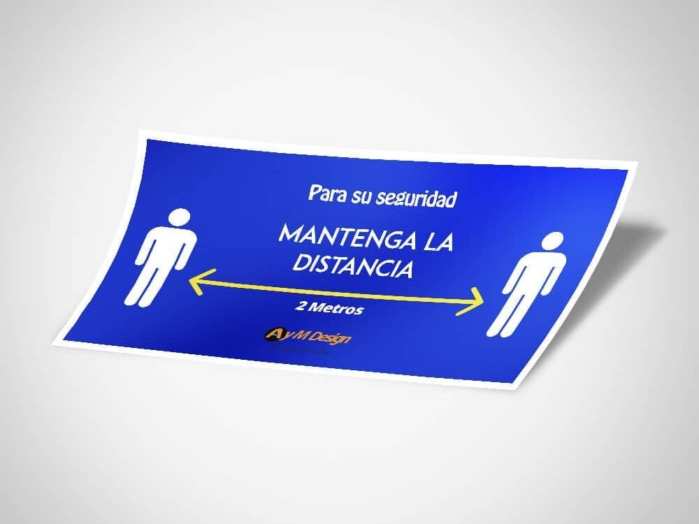 Adhesivo de piso rectangular