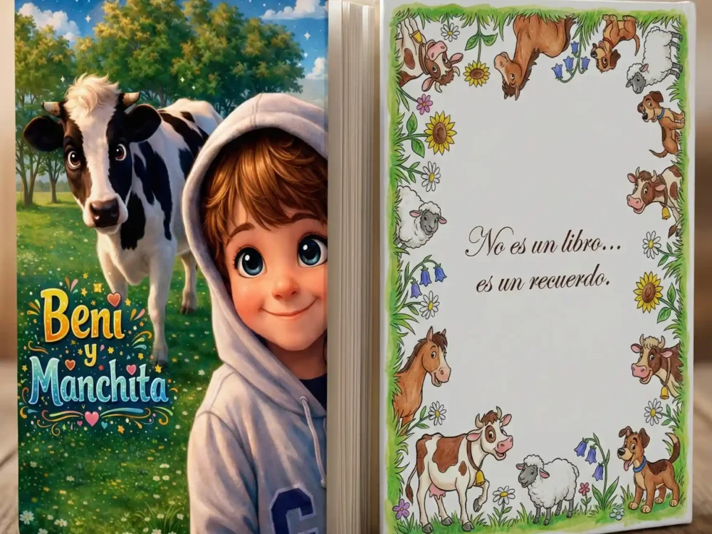 Libro infantil personalizado, se creo el personaje con la foto del niño, transformando en un diseño estilo Disney